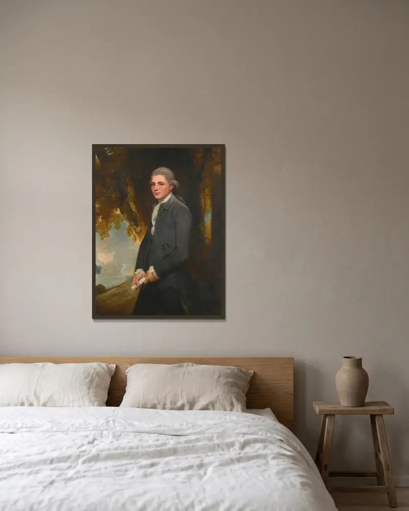 Portrait Of John Redhead av George Romney inramad på en vägg