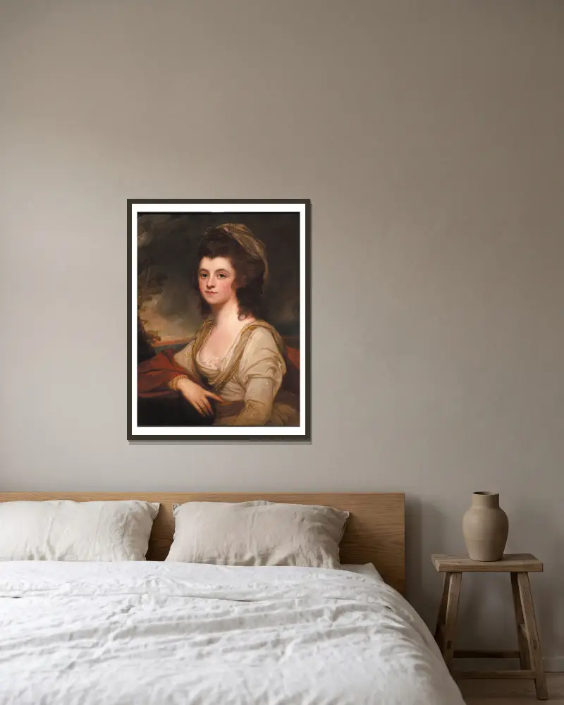 Portrait of Lady Bentinck av George Romney inramad på en vägg