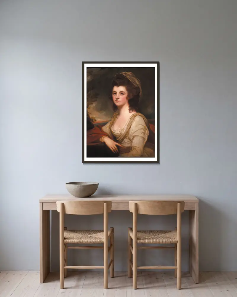 Portrait of Lady Bentinck av George Romney inramad på en vägg