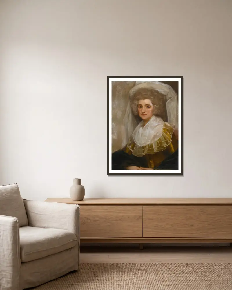 Portret pani Francis Ingram, George Romney w ramie na ścianie