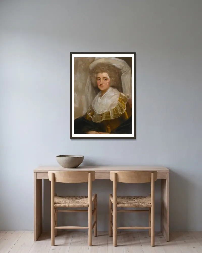 Portret pani Francis Ingram, George Romney w ramie na ścianie