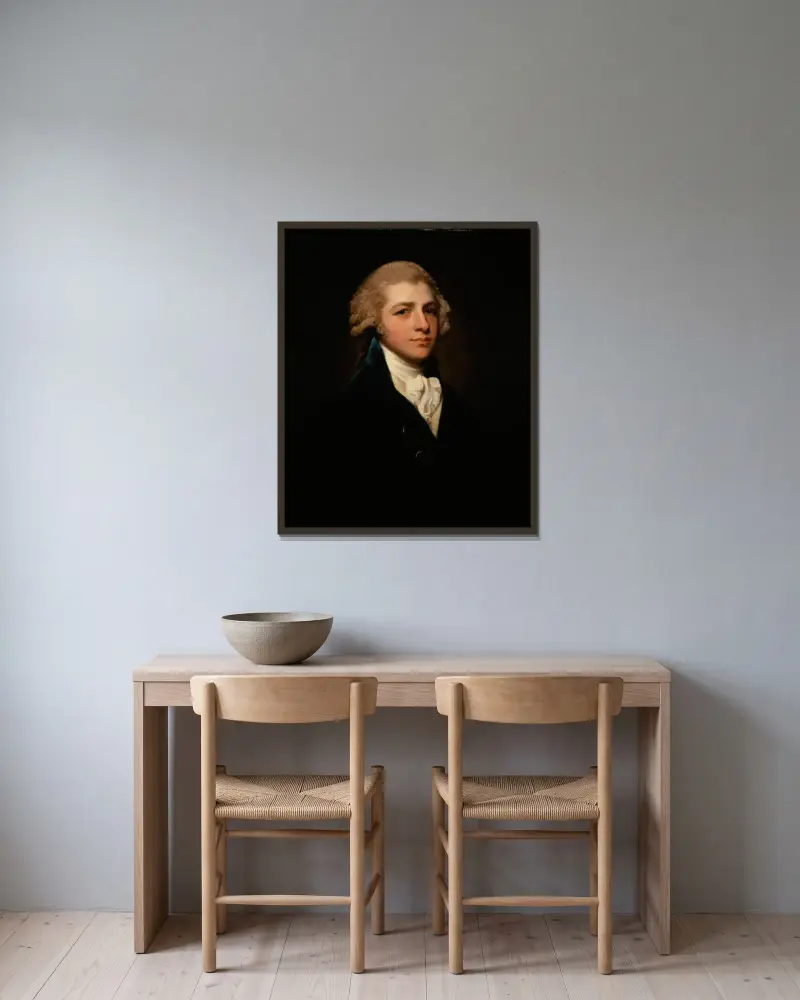 Portrait of Richard Palmer av George Romney inramad på en vägg