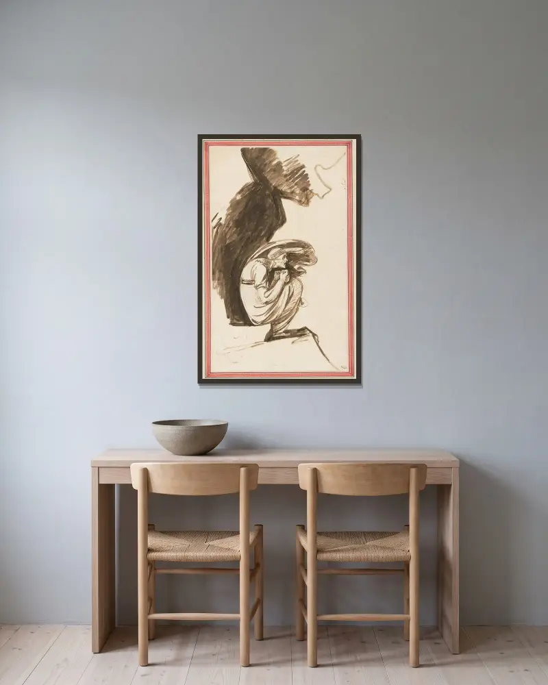 Study for The Lapland Witch von George Romney gerahmt an einer Wand