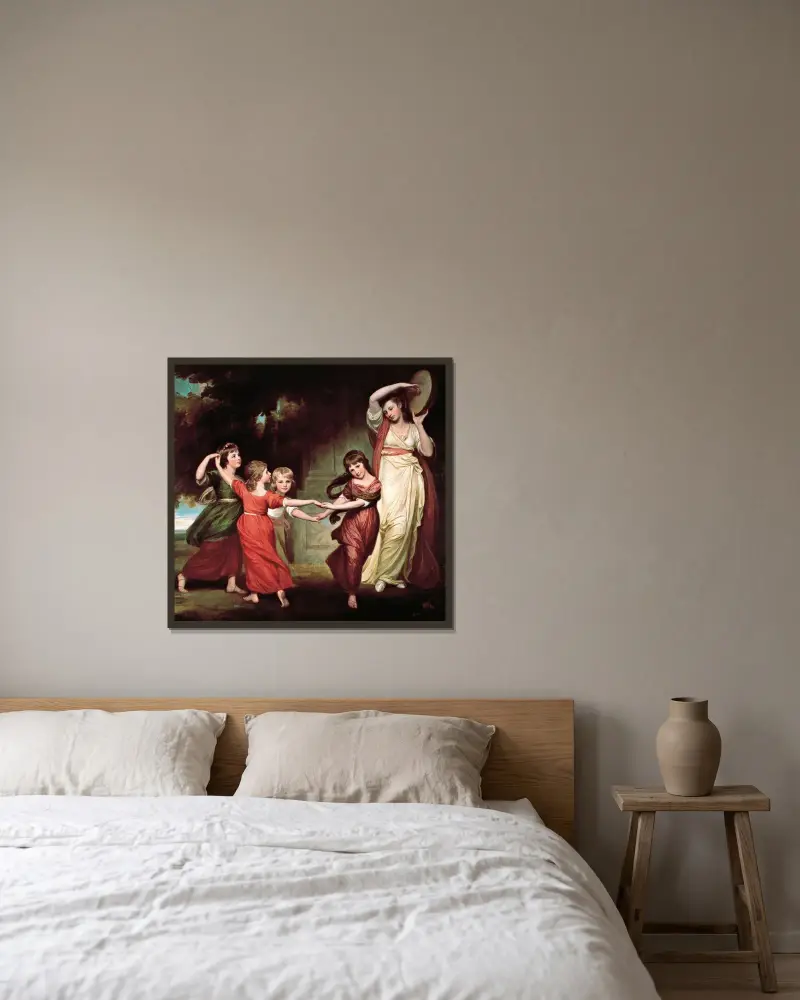 Die Familie Gower: Die Kinder von Granville Leveson-Gower, 2. Earl Gower von George Romney gerahmt an einer Wand