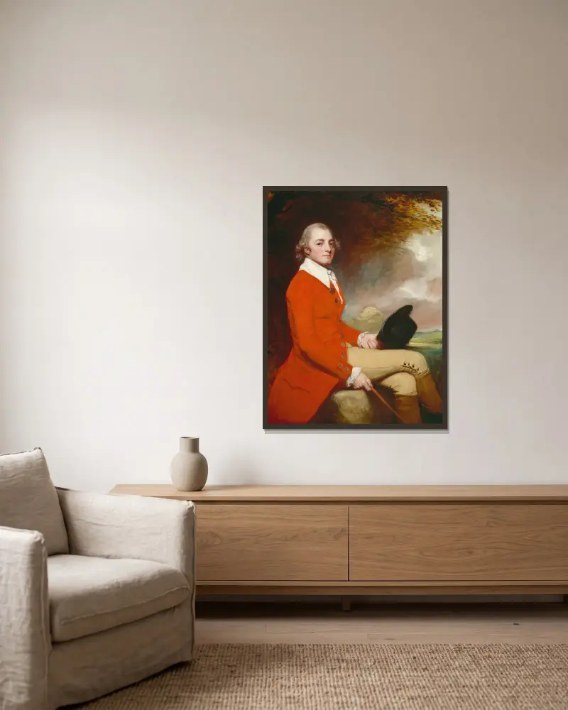 Thomas Grove of Ferne Wiltshire av George Romney inramad på en vägg