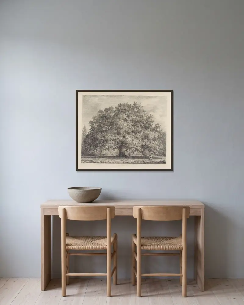 The Chandos Oak av Jacob George Strutt inramad på en vägg