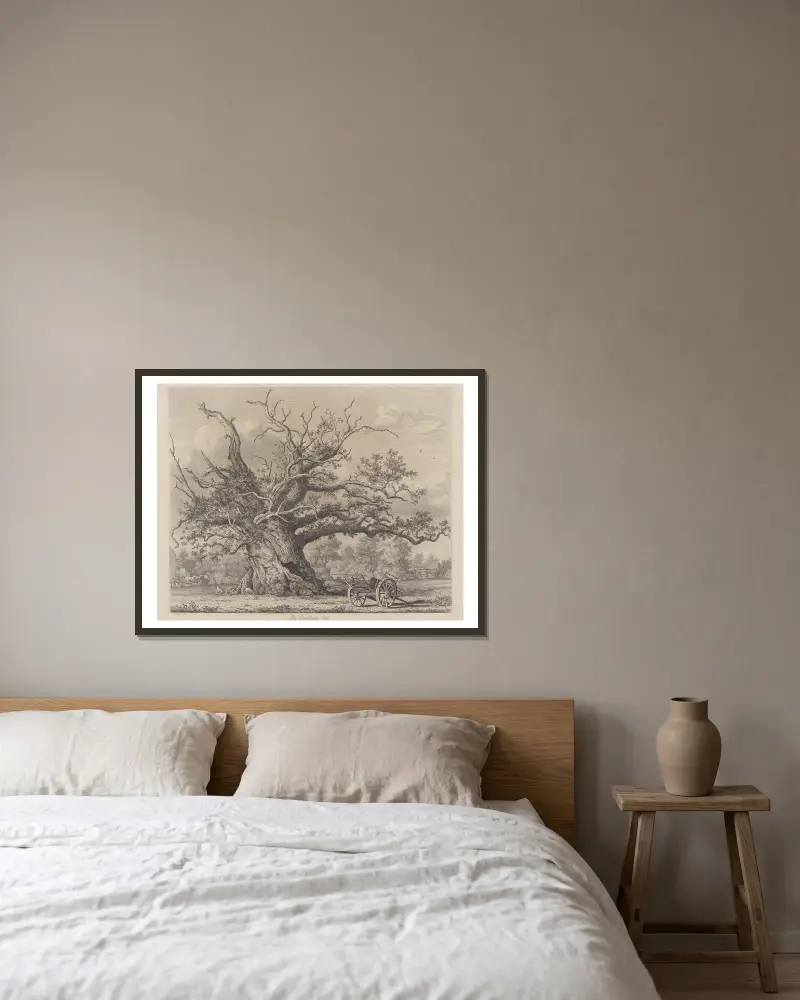 Die Cowthorpe-Eiche von Jacob George Strutt gerahmt an einer Wand