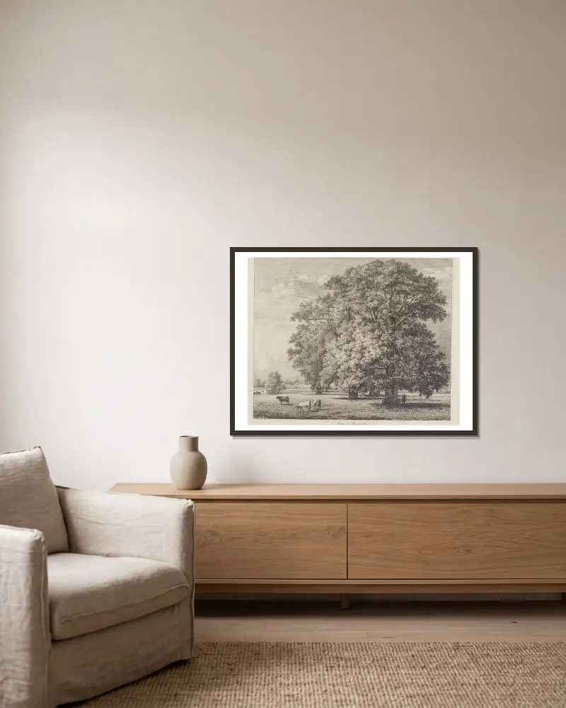 Die Ulmen bei Mongewell von Jacob George Strutt gerahmt an einer Wand