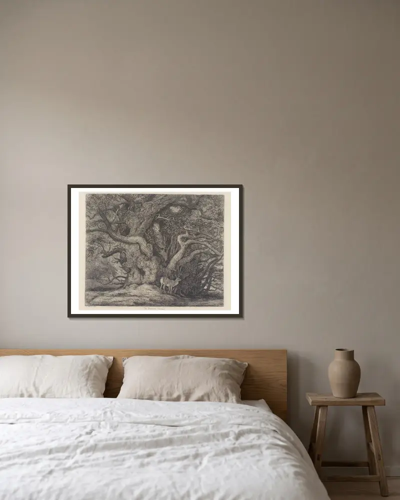 Die Kastanie von Tortworth von Jacob George Strutt gerahmt an einer Wand