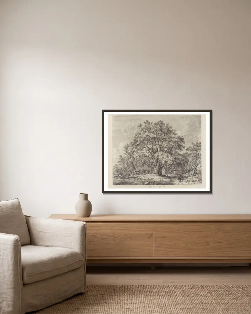 The Wych Elm at Bagot’s Mill av Jacob George Strutt inramad på en vägg