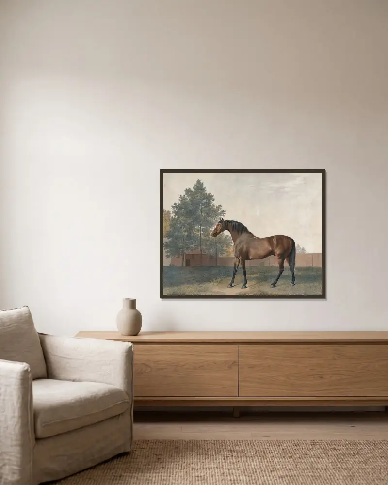 Städ av George Stubbs inramad på en vägg