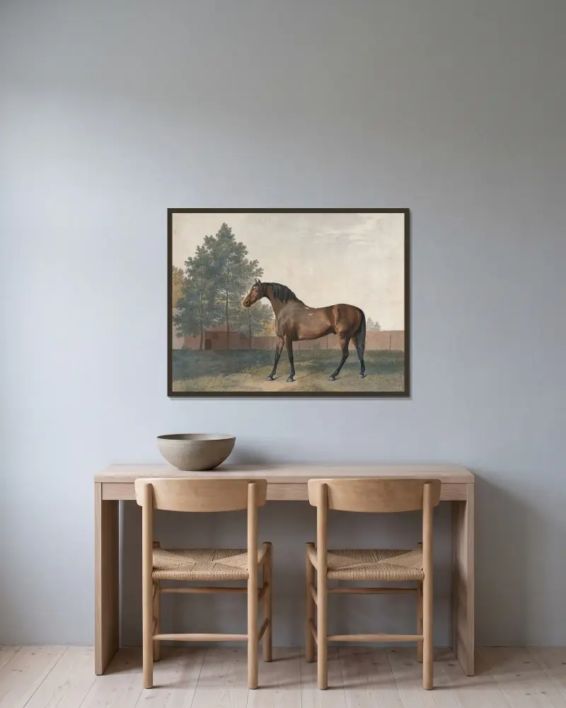 Städ av George Stubbs inramad på en vägg