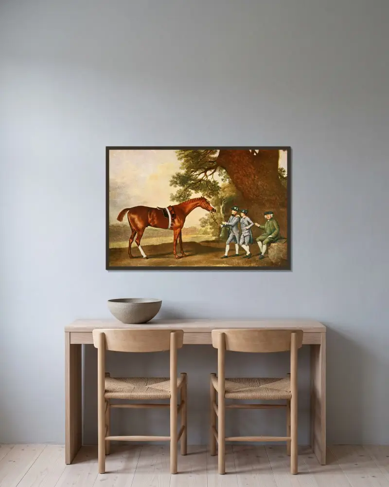 Eclipse av George Stubbs inramad på en vägg