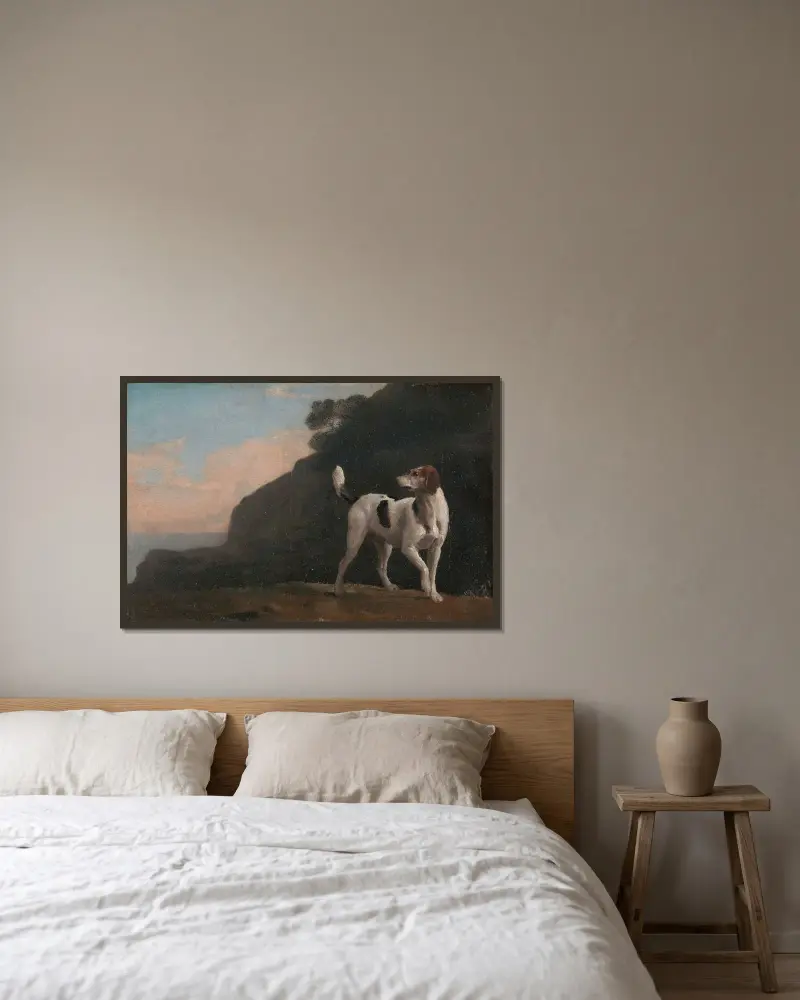 Foxhound av George Stubbs inramad på en vägg