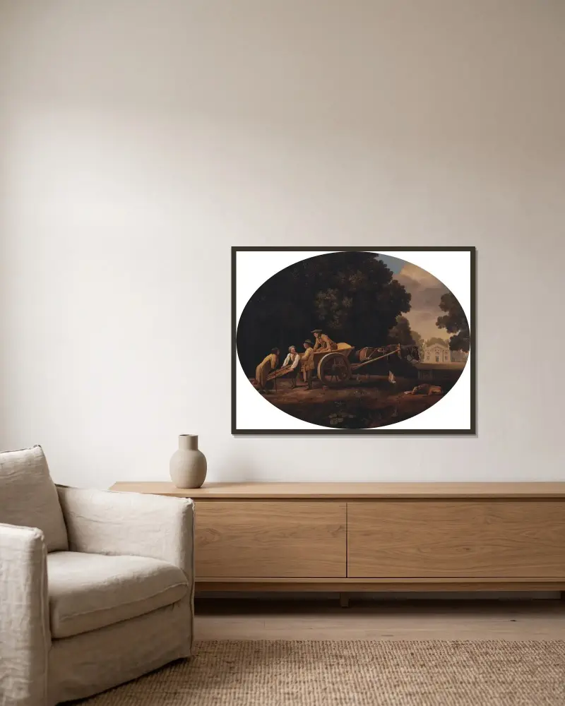Arbetare av George Stubbs inramad på en vägg