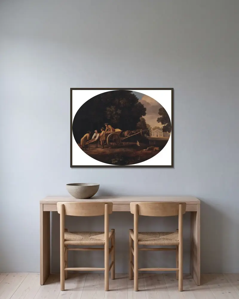 Arbetare av George Stubbs inramad på en vägg