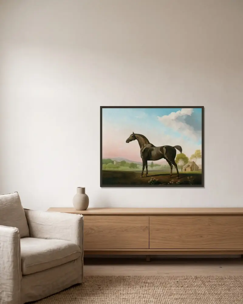 Lord Grosvenors Sweet William i ett landskap av George Stubbs inramad på en vägg