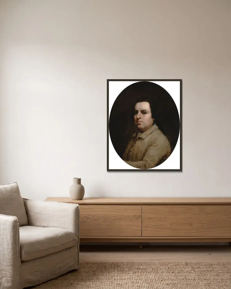 Självporträtt av George Stubbs inramad på en vägg