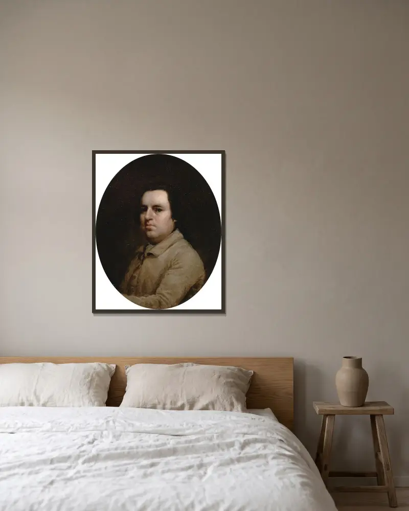 Självporträtt av George Stubbs inramad på en vägg
