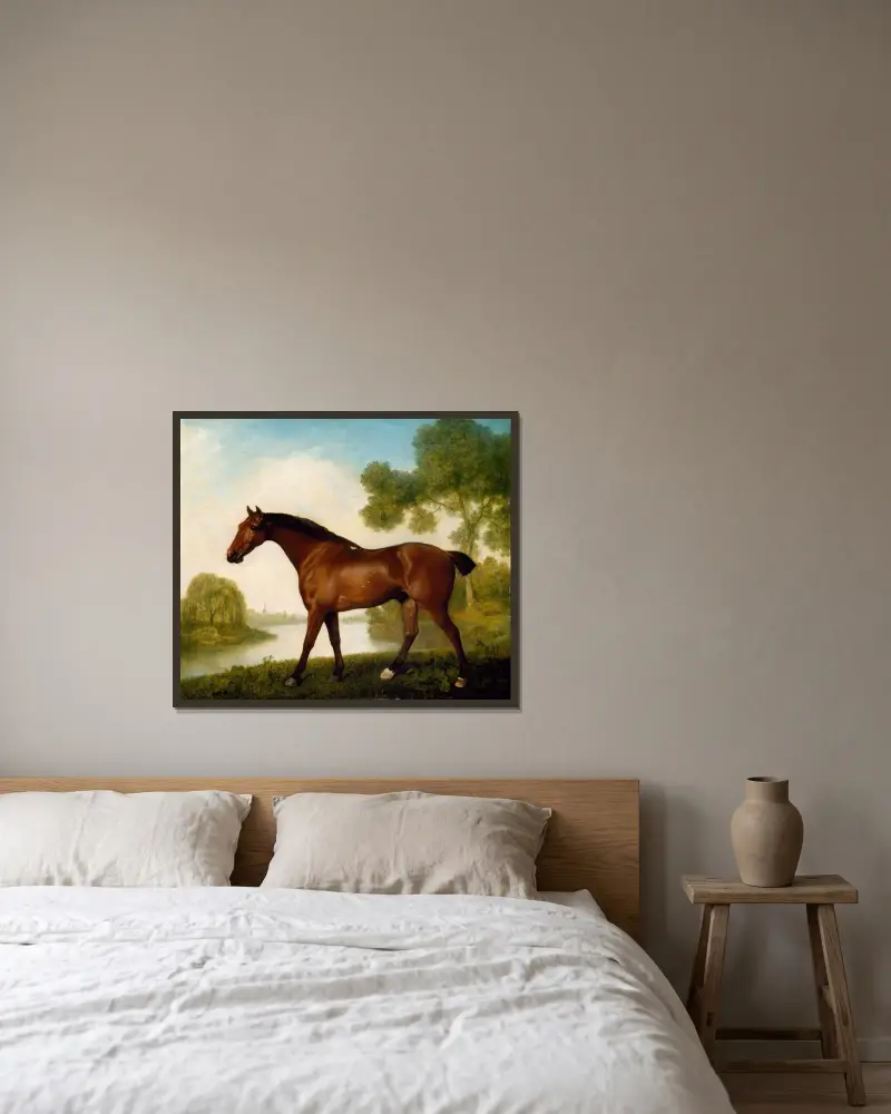Truss, en jakthund av George Stubbs inramad på en vägg