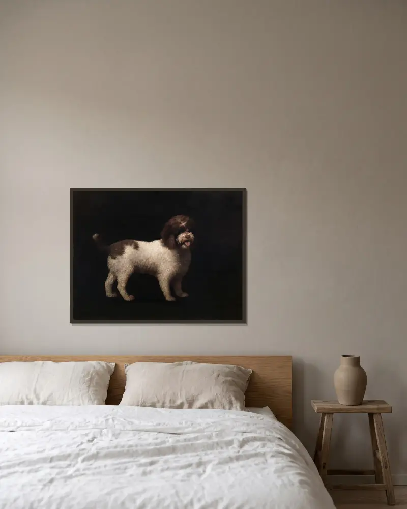 Water Spaniel av George Stubbs inramad på en vägg