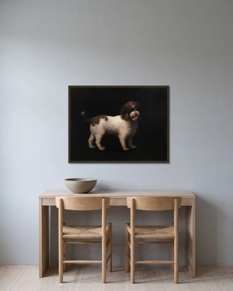 Water Spaniel av George Stubbs inramad på en vägg