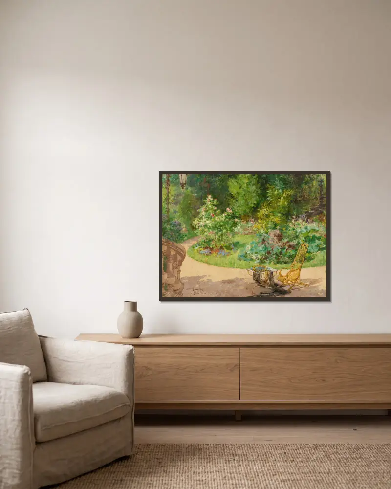 Le jardin de l’avenue d’Eylau av Georges Jeannin inramad på en vägg