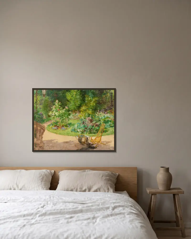 Le jardin de l’avenue d’Eylau av Georges Jeannin inramad på en vägg