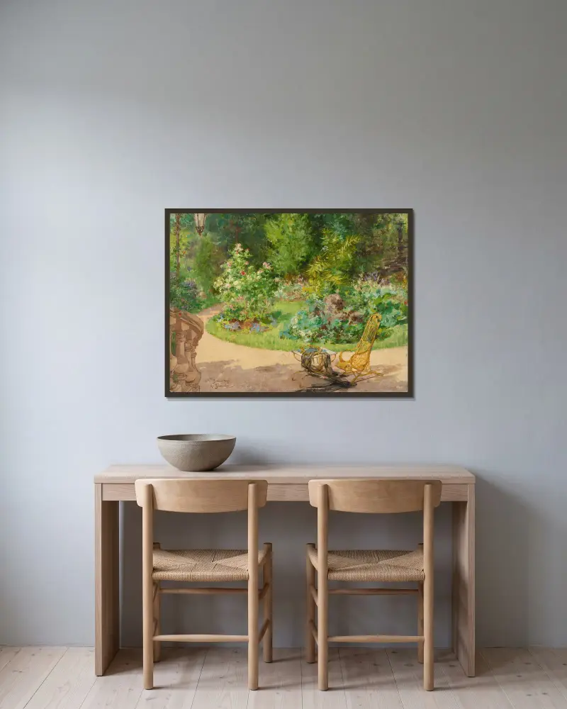 Le jardin de l’avenue d’Eylau av Georges Jeannin inramad på en vägg