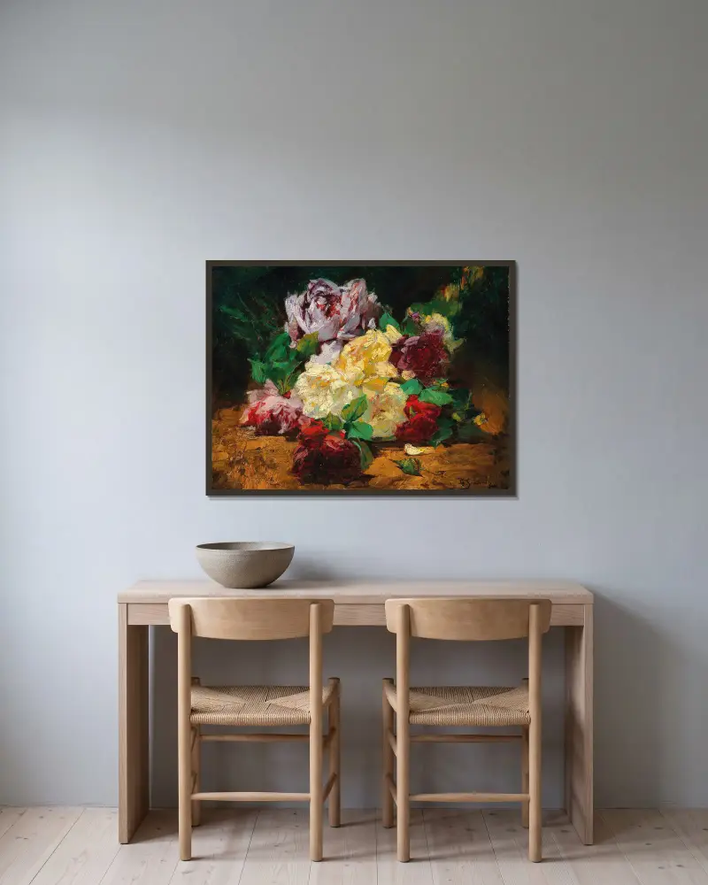 Rosen II von Georges Jeannin gerahmt an einer Wand