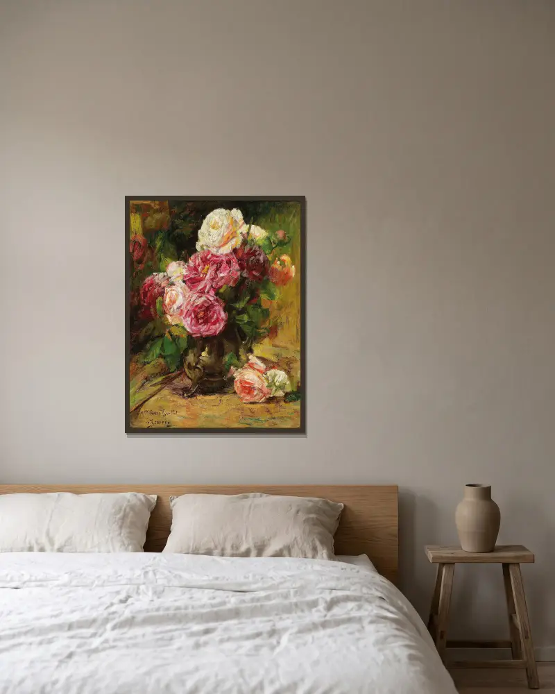 Rosen IV von Georges Jeannin gerahmt an einer Wand