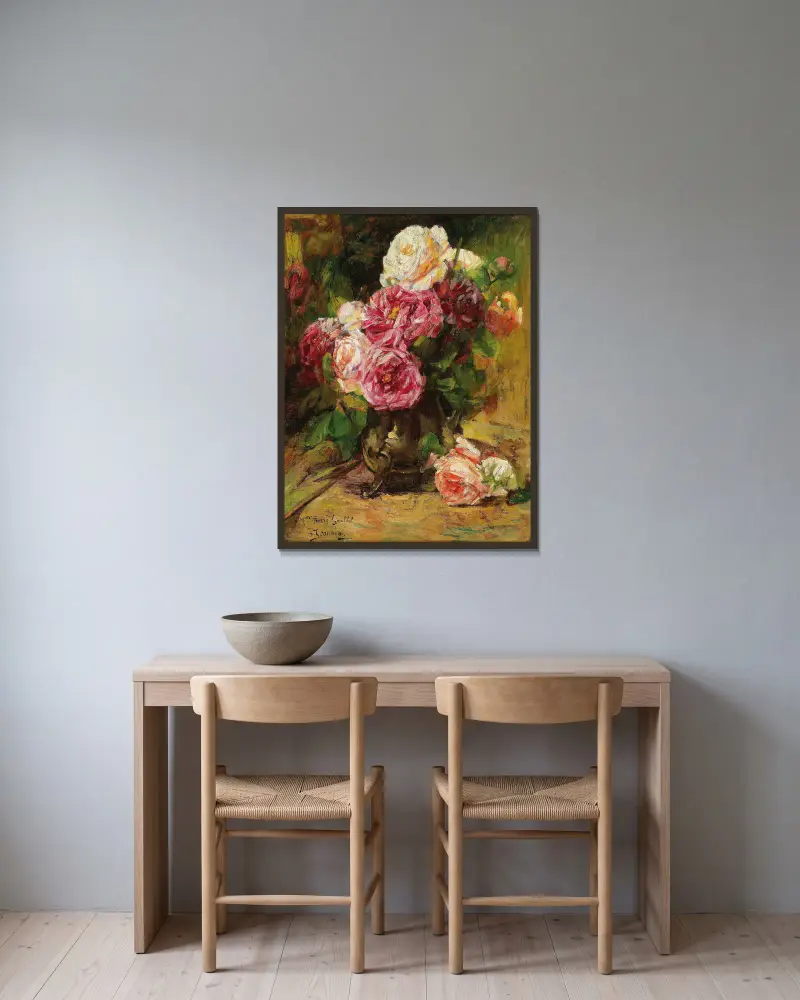 Rosen IV von Georges Jeannin gerahmt an einer Wand