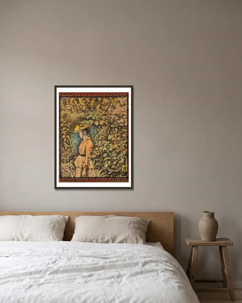 Im Garten (Aline Maréchal) von Georges Lemmen gerahmt an einer Wand