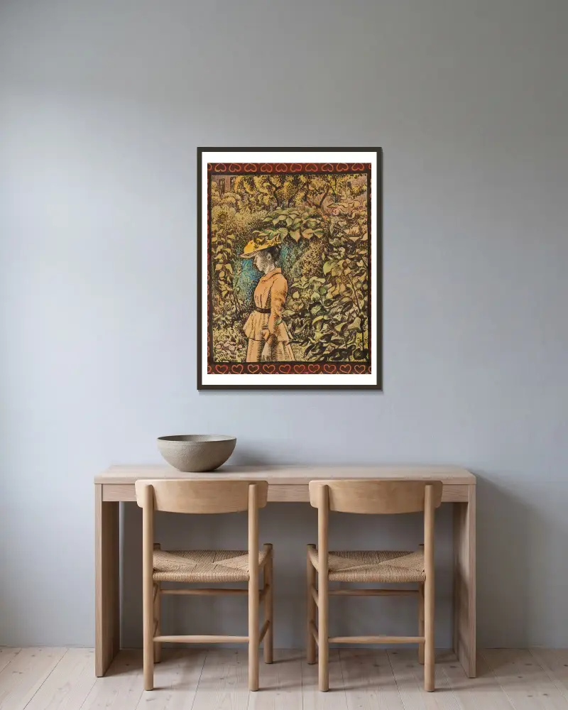 Im Garten (Aline Maréchal) von Georges Lemmen gerahmt an einer Wand