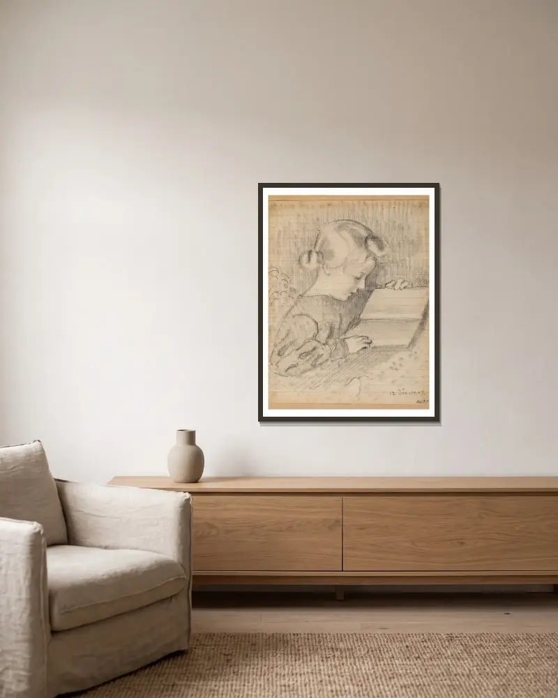 Ensemble de deux œuvres sur papier av Georges Lemmen inramad på en vägg