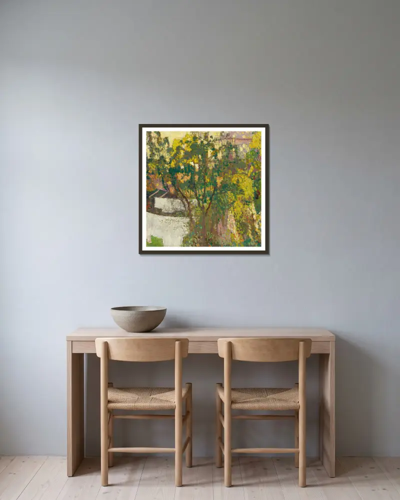 Großer Baum von Georges Lemmen gerahmt an einer Wand