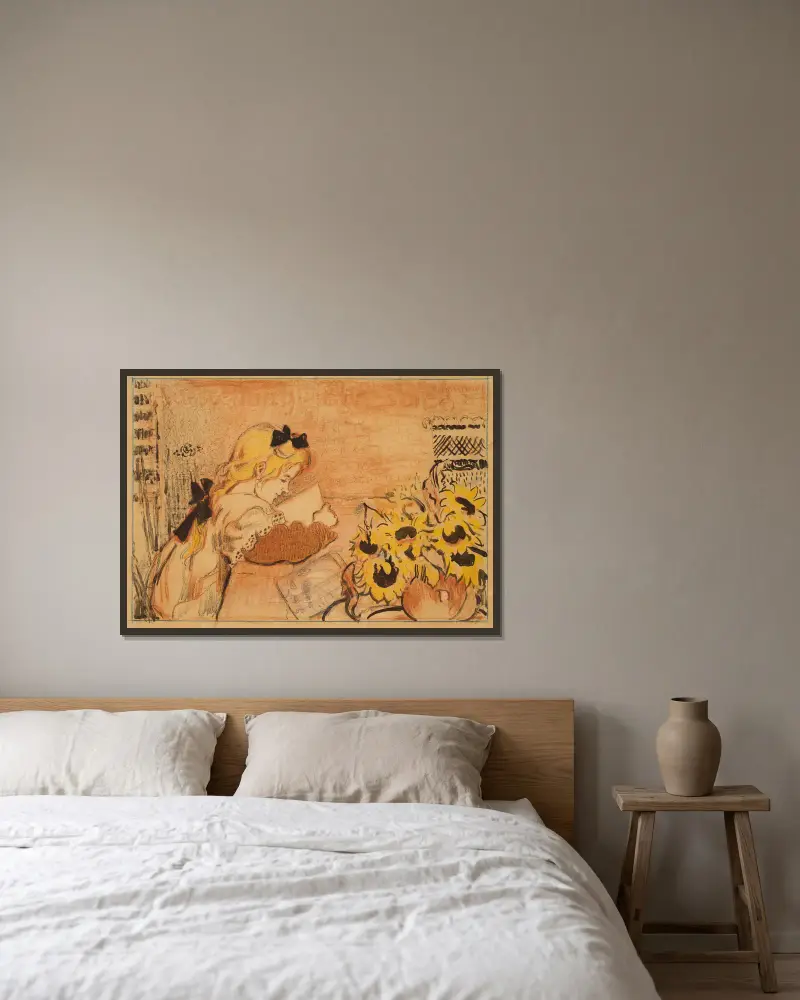 Lise bei der Lektüre von Georges Lemmen gerahmt an einer Wand