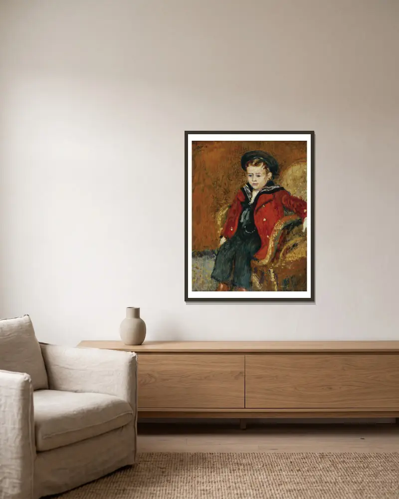Portrait d’un jeune garçon av Georges Lemmen inramad på en vägg