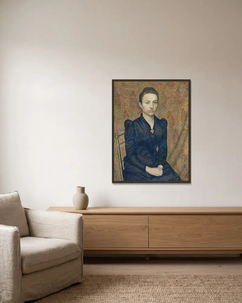 Portrait of the Artist’s Sister av Georges Lemmen inramad på en vägg