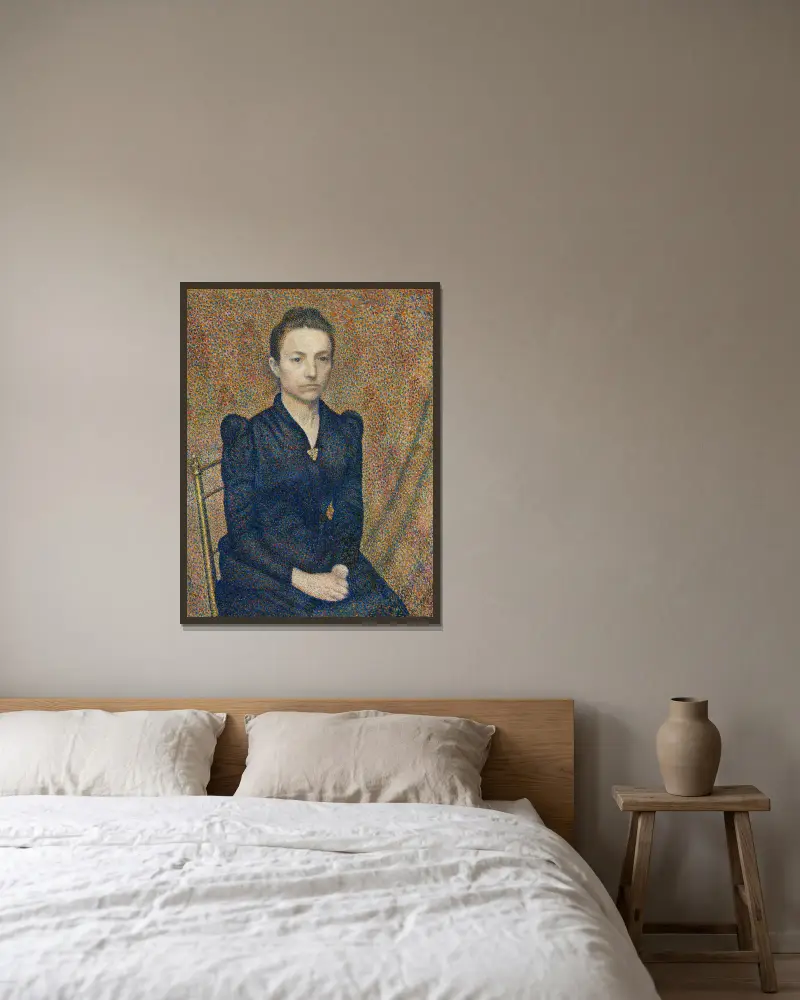 Portrait of the Artist’s Sister av Georges Lemmen inramad på en vägg