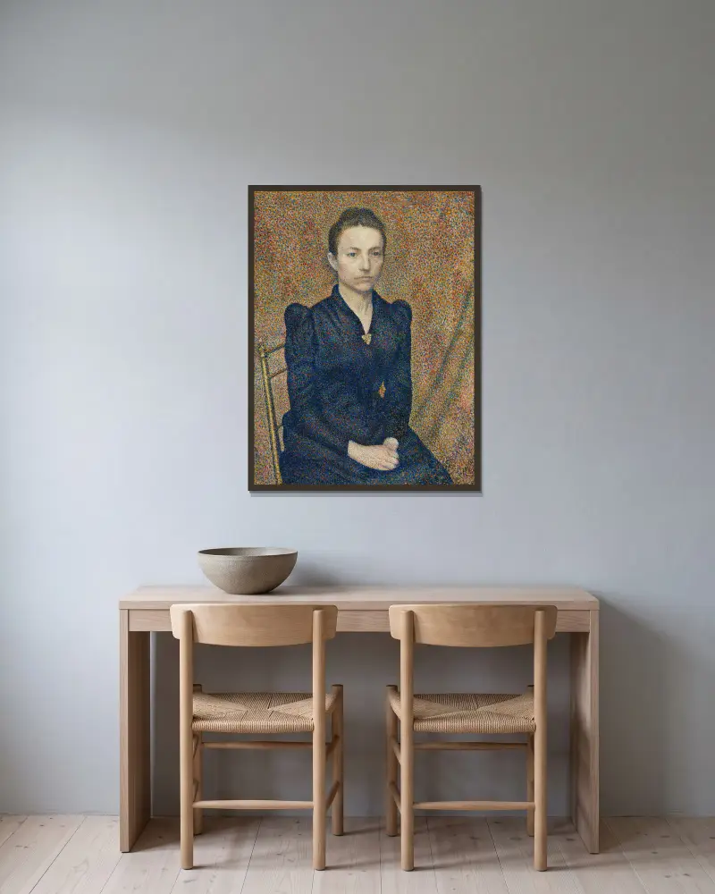Portrait of the Artist’s Sister av Georges Lemmen inramad på en vägg