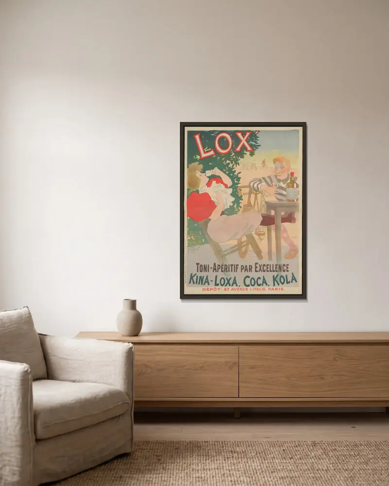 Lox. Toni-Apéritif par Excellence av Georges Meunier inramad på en vägg