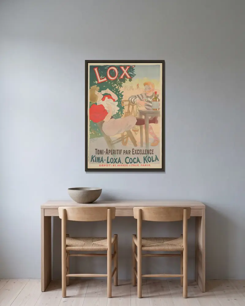 Lox. Toni-Apéritif par Excellence av Georges Meunier inramad på en vägg