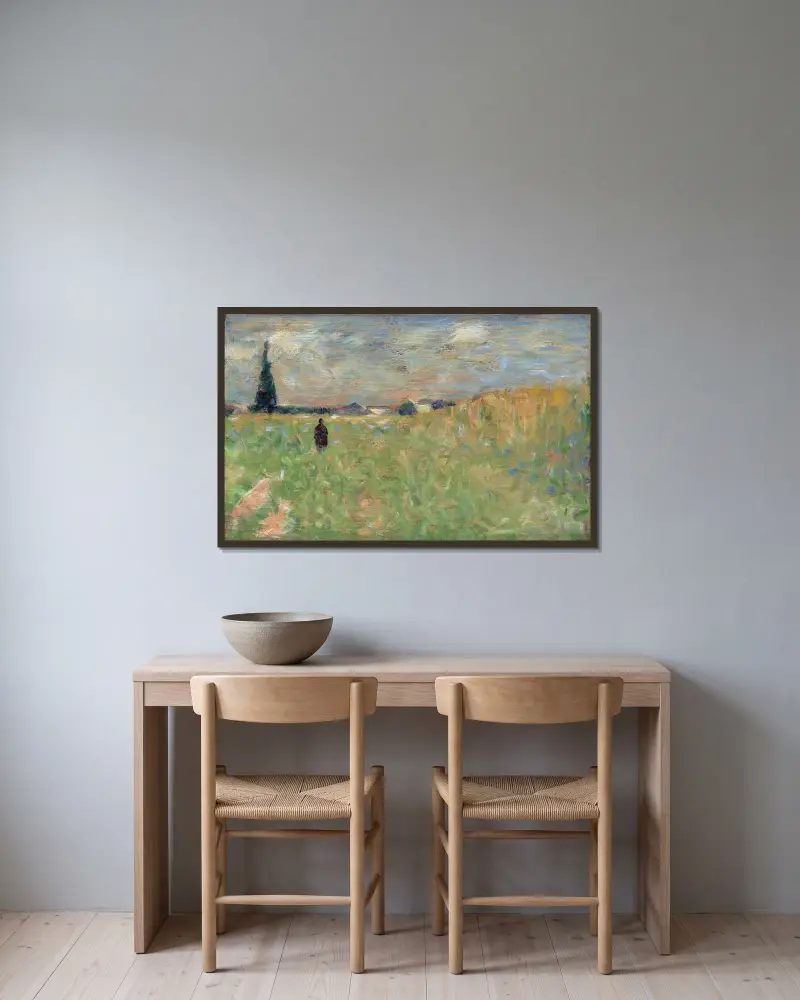 Letní krajina, Georges Seurat v rámu na stěně