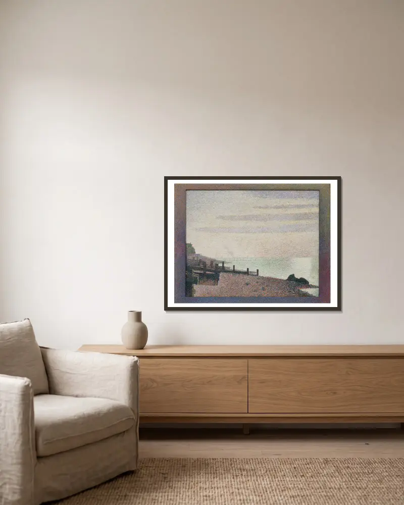 Večer, Honfleur, Georges Seurat v rámu na stěně