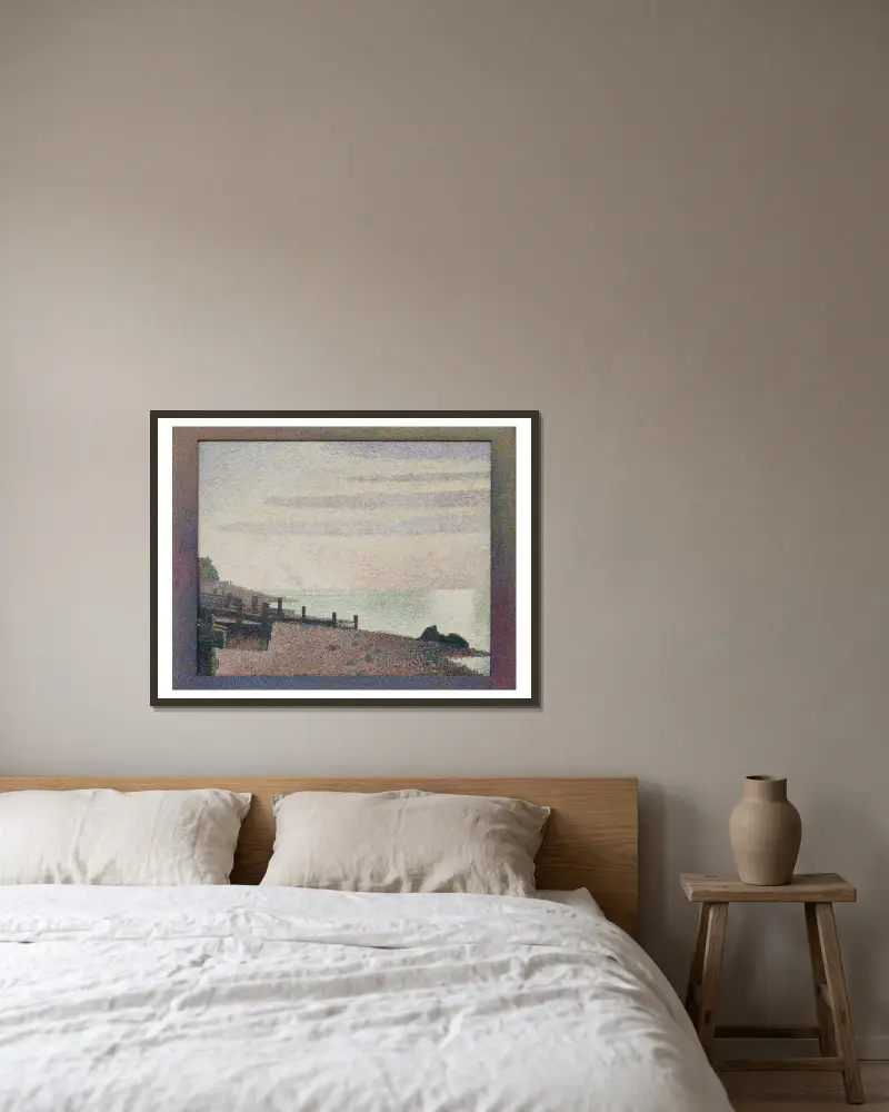 Večer, Honfleur, Georges Seurat v rámu na stěně