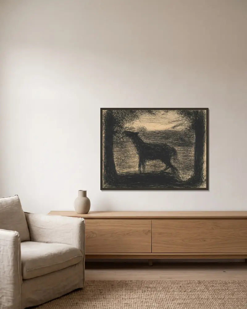 Foal (Le Poulain) [also called ‘The Colt’] av Georges Seurat inramad på en vägg