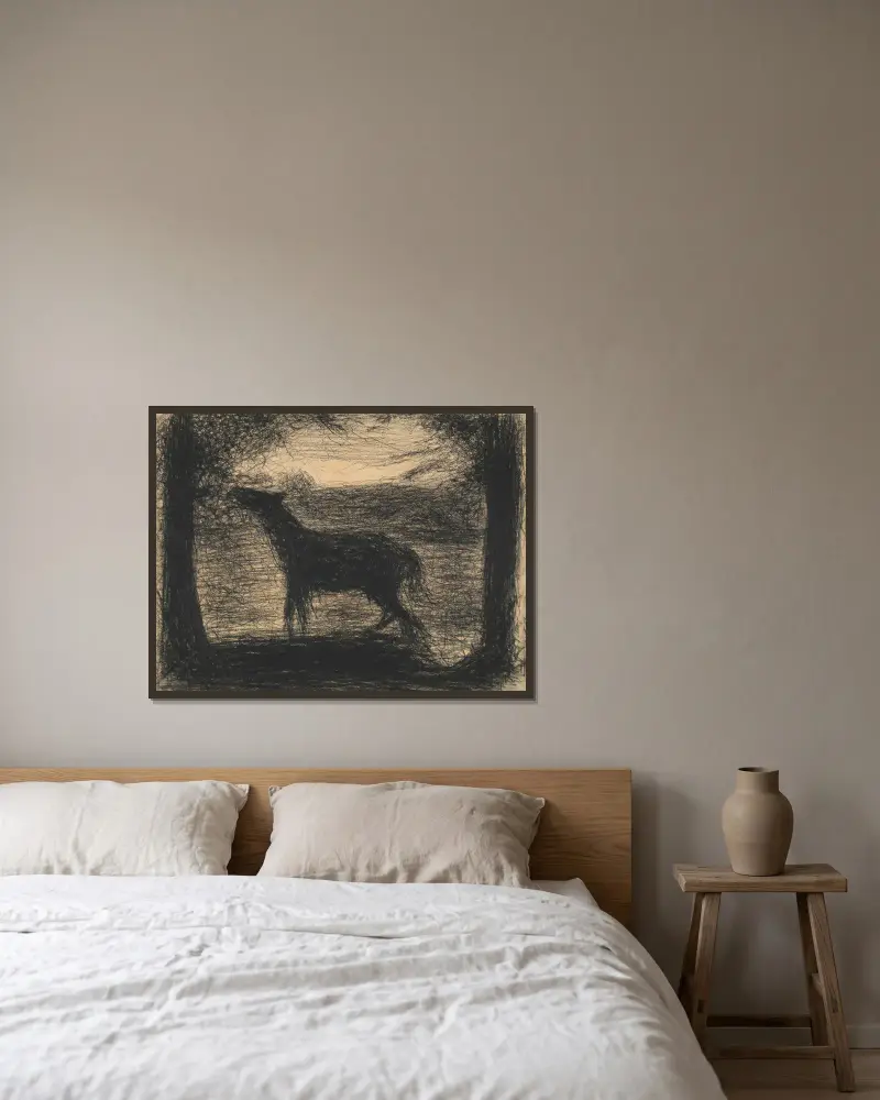 Foal (Le Poulain) [also called ‘The Colt’] av Georges Seurat inramad på en vägg