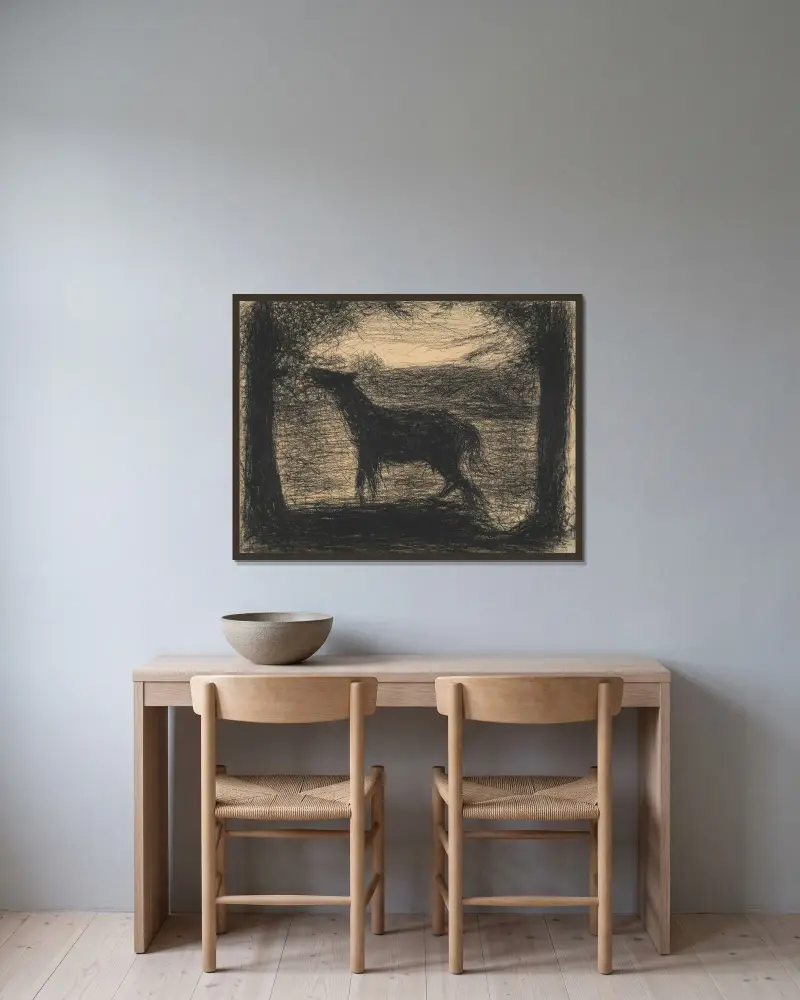 Foal (Le Poulain) [also called ‘The Colt’] av Georges Seurat inramad på en vägg