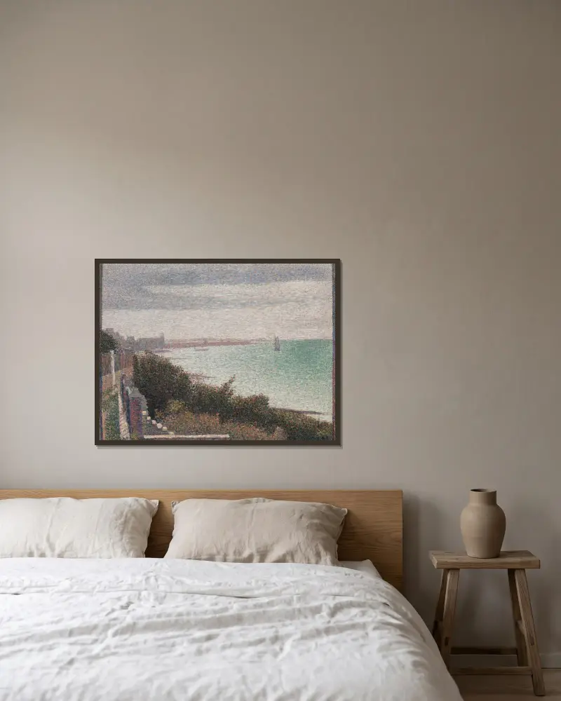 Grandcamp, Abend von Georges Seurat gerahmt an einer Wand
